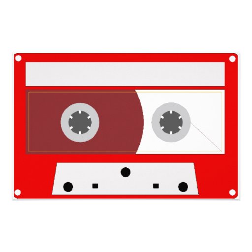 Red Music Cassette Tape Set Customized Stationery