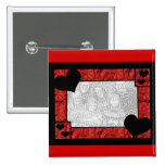 Red n black heart frame template button