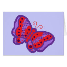 Red n Purple butterfly blank card