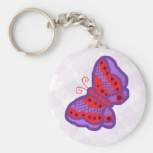 Red n Purple butterfly key chain