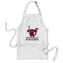 Red Ninja Monkey with Sword Apron