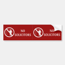 Red No Solicitors Stickers, Weatherproof Bumper Stickers