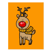 Red-nosed reindeer postcards