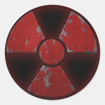 Red Nuke Round Sticker
