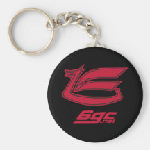 Red on Black Dragon Keychain
