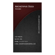 Red on Grey Curves Business Card Style 2