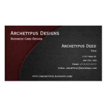 Red on Grey Curves Business Card Style 3