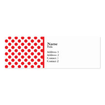 Red on White Polka Dot Business Card Template