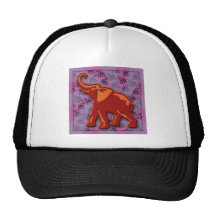 Red-Orange Elephant Mesh Hat