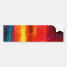 Red Orange Green Blue Color Fields Abstract Art Bumper Sticker