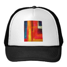 Red Orange Green Blue Color Fields Abstract Art Trucker Hats