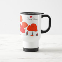 Red Orange Poppies Travel Mug