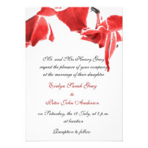 Red  orchids exotic wedding announcement