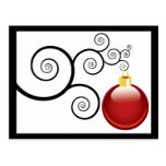 Red Ornament Christmas Postcard Greetings