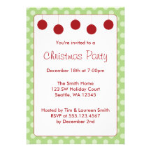 Red Ornaments Polka Dots Christmas Holiday Party Personalised Announcement