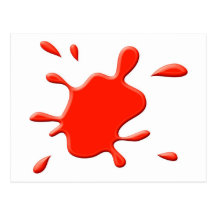 Red Paint Splodge Postcards