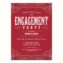 Red Paisley Engagement Party Invitations invitations