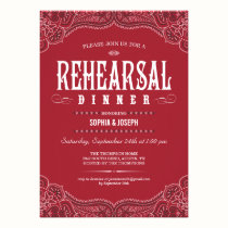 Red Paisley Rehearsal Dinner Invitations invitations