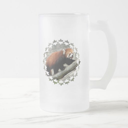 Red Panda Frosted Beer Mug