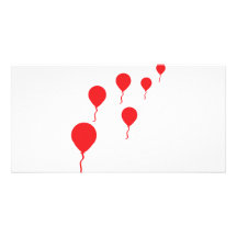 red party balloons icon custom photo card