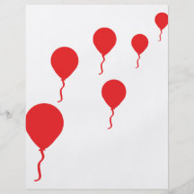 red party balloons icon full color flyer