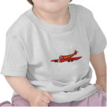 Red Passenger Jet Cartoon Shirts