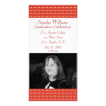 red pattern graduation customized photo card