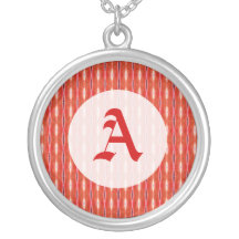 Red pattern monogram pendants