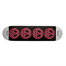 red peace sign skateboard