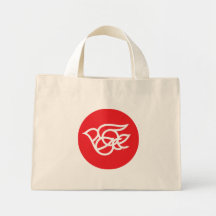 red peace tote canvas bags
