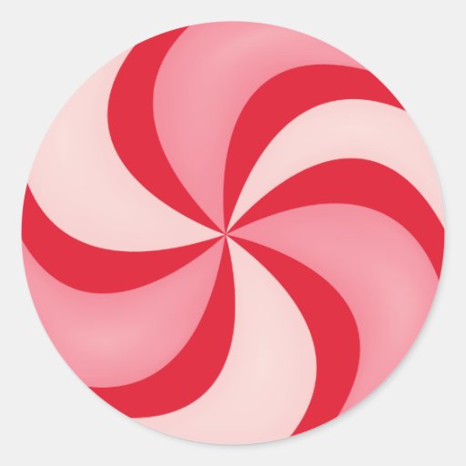 Red Peppermint Candy Swirls Sticker