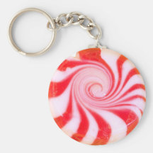 Red peppermint Christmas Mint Key Chain