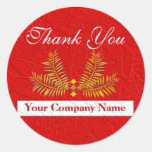 Red Personalised Business Thank You Stickers