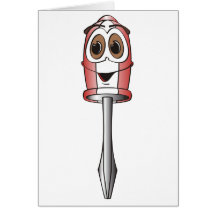Red Phillips Screwdriver Greeting Cards