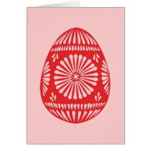 Red & Pink Easter Egg Card