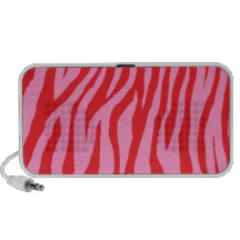 Red & Pink Zebra Portable Speakers