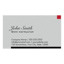 Red Pixel Swim Instructor Business Card