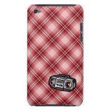 Red Plaid Boombox Barely There iPod Cover