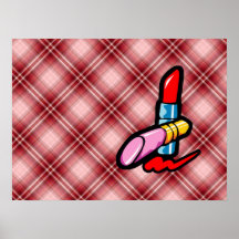 Red Plaid Cosmetics Poster