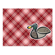 Red Plaid Duck Post Cards
