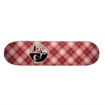 Red Plaid Justice Scales Skate Deck