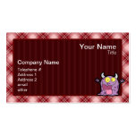 Red Plaid Purple Monster Business Card
