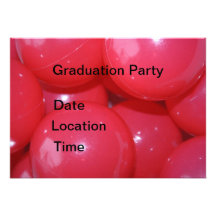 Red Plastic Balls Graduation Party Invitation