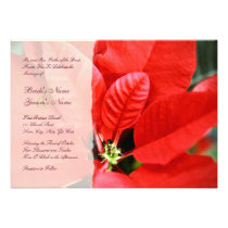 Red Poinsettia Christmas Wedding Invitation invitations