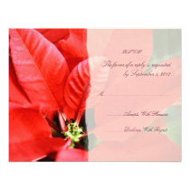 Red Poinsettia Christmas Wedding RSVP invitations