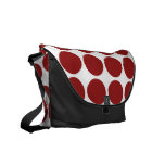 Red Polka Dots on White Commuter Bags