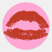Red Pop Art Lipstick Lips Stickers