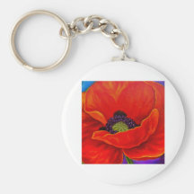 Red Poppy Flower Painting - Multi Key Chains
