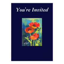 RED POPPY Invitation Card
