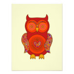 Red Psychedelic Owl Photographic Print